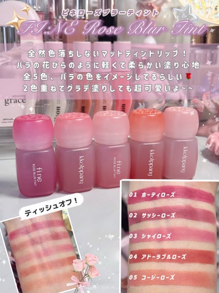 ピネローズブラーティント/kkotppang/リップティントを使ったクチコミ(2枚目)