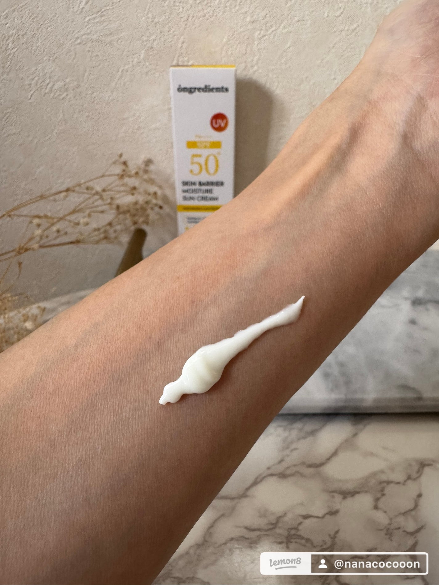 スキンバリアモイスチャーサンクリーム/Ongredients/日焼け止めクリームを使ったクチコミ(2枚目)