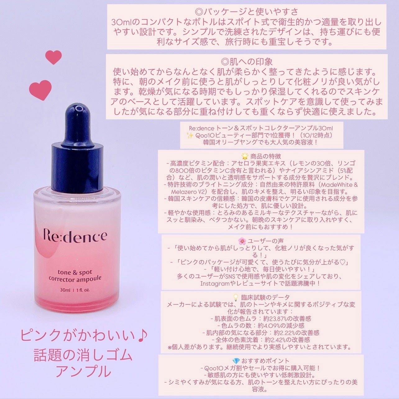リデンス チェリートーン&スポットコレクターアンプル/redence/美容液を使ったクチコミ(5枚目)