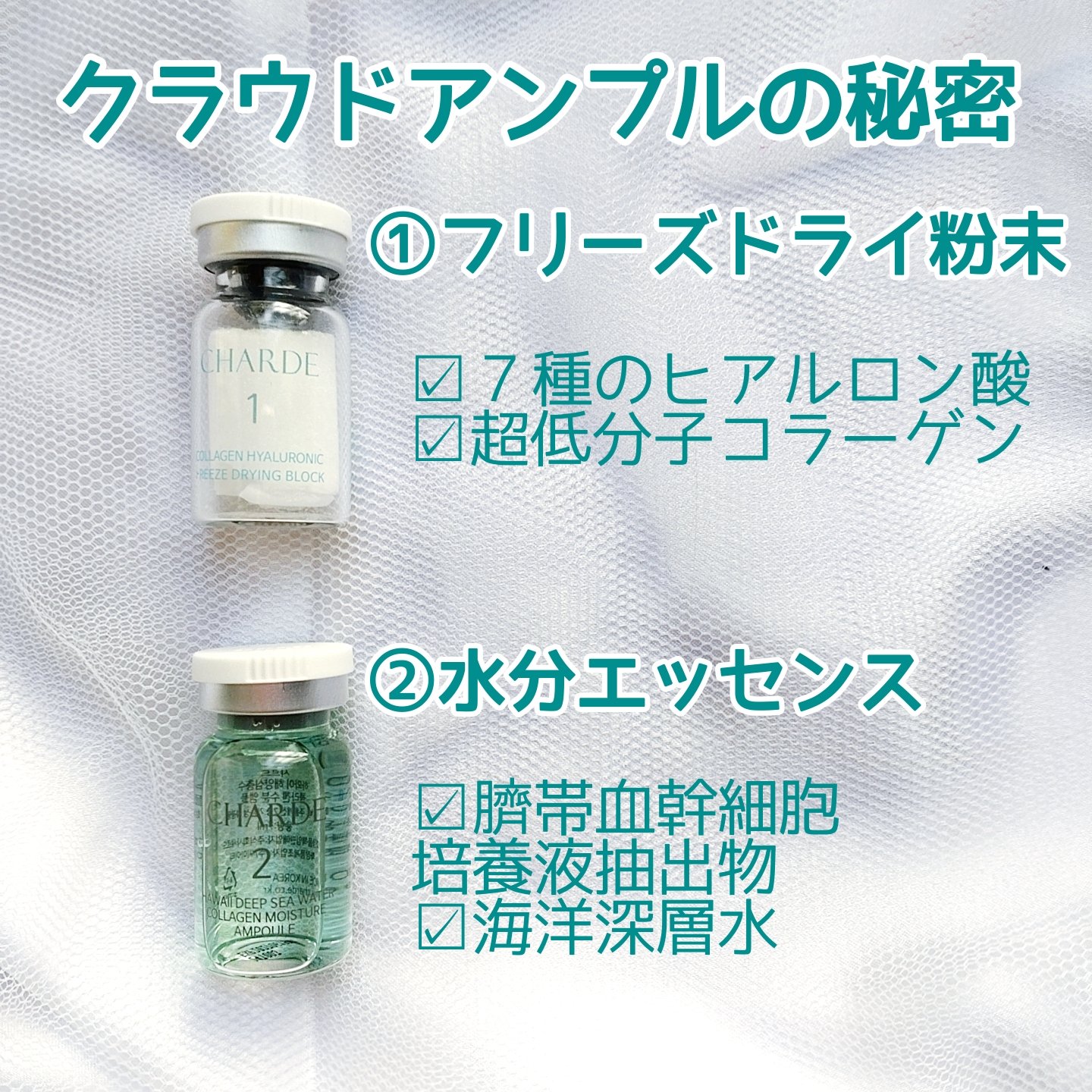 クラウドアンプル 1week キット/CHARDE/美容液を使ったクチコミ（2枚目）