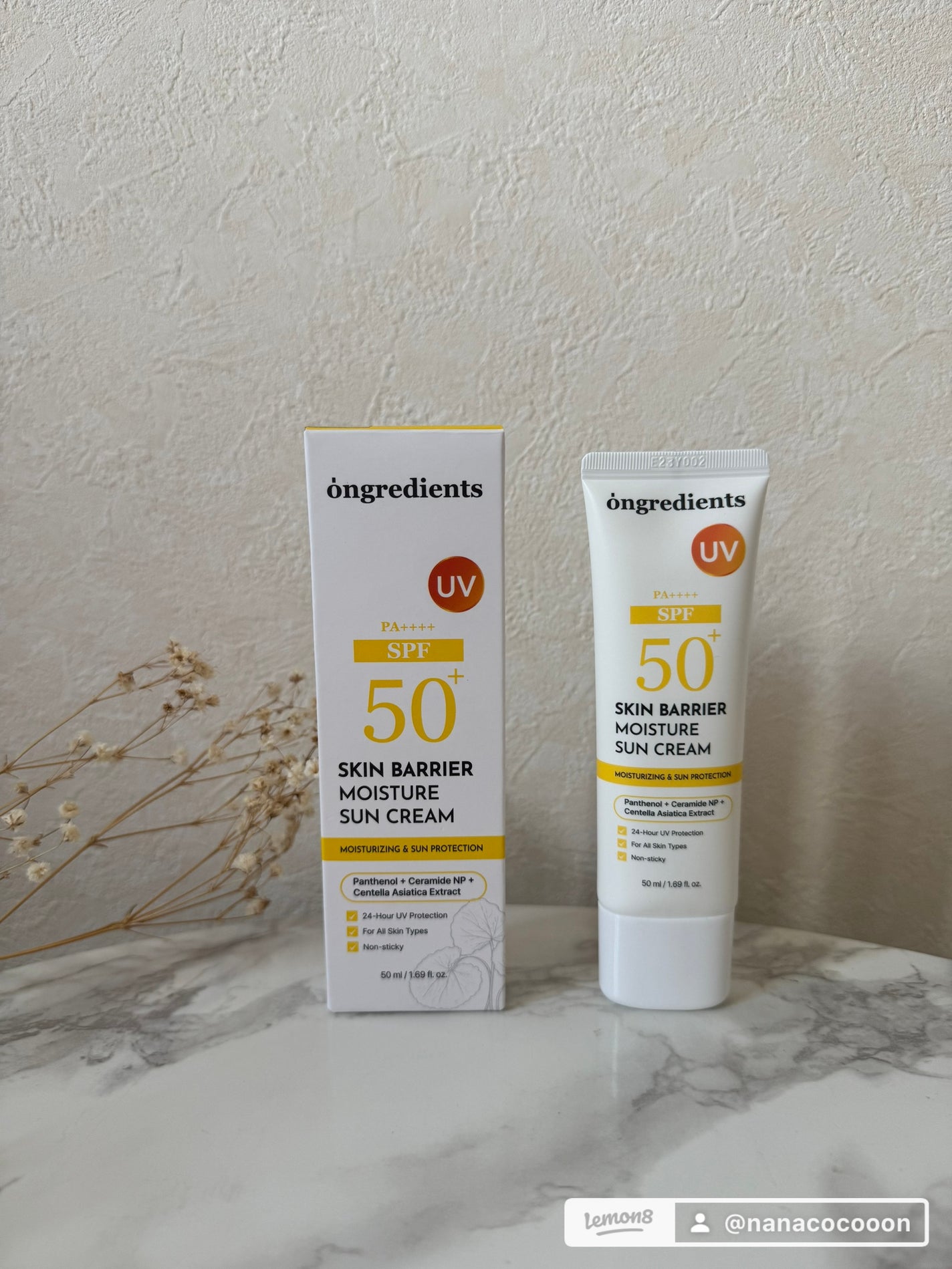 スキンバリアモイスチャーサンクリーム/Ongredients/日焼け止めクリームを使ったクチコミ(1枚目)