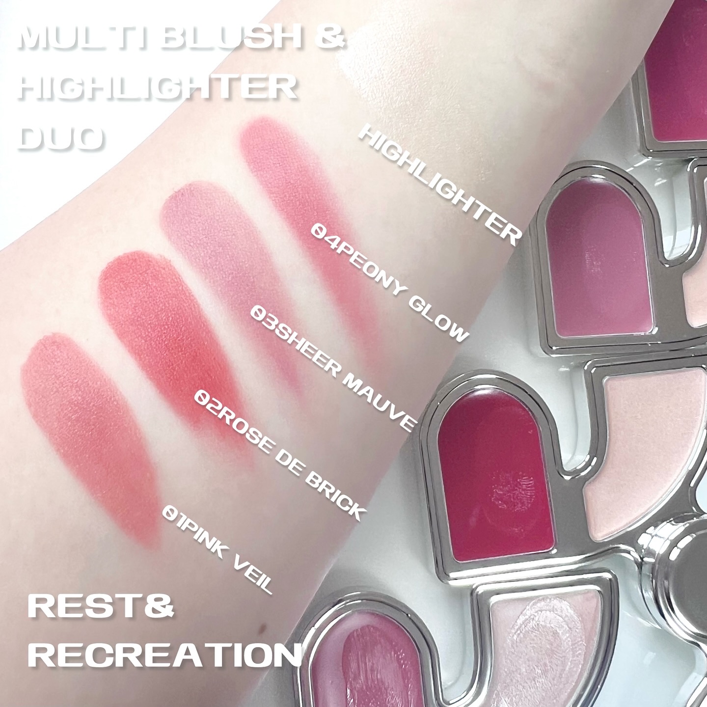 マルチブラッシュアンドハイライターデュオ/Rest & Recreation BEAUTY/ジェル・クリームチークを使ったクチコミ（3枚目）