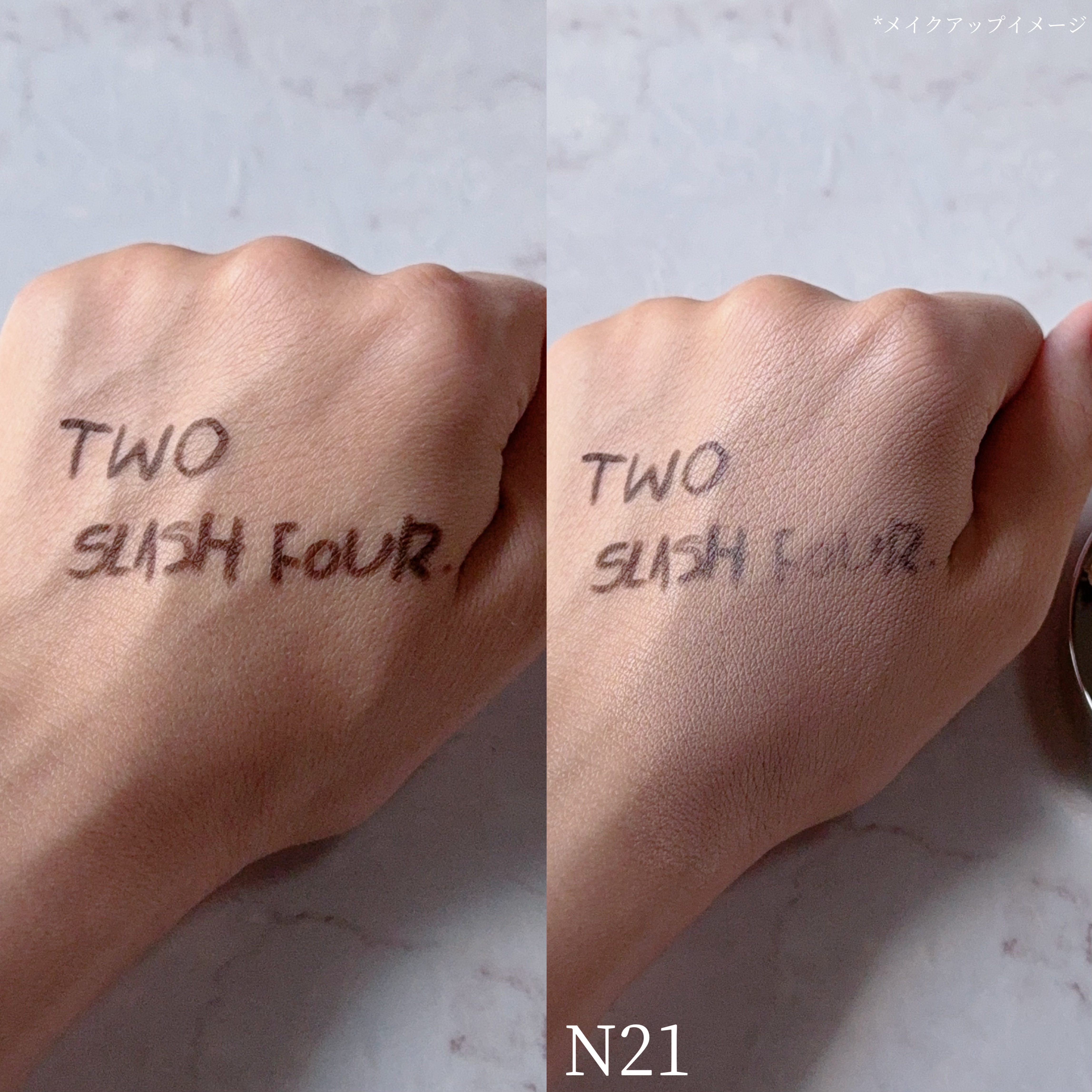 エンジェリックサテンクッション/TWO SLASH FOUR/クッションファンデーションを使ったクチコミ（3枚目）