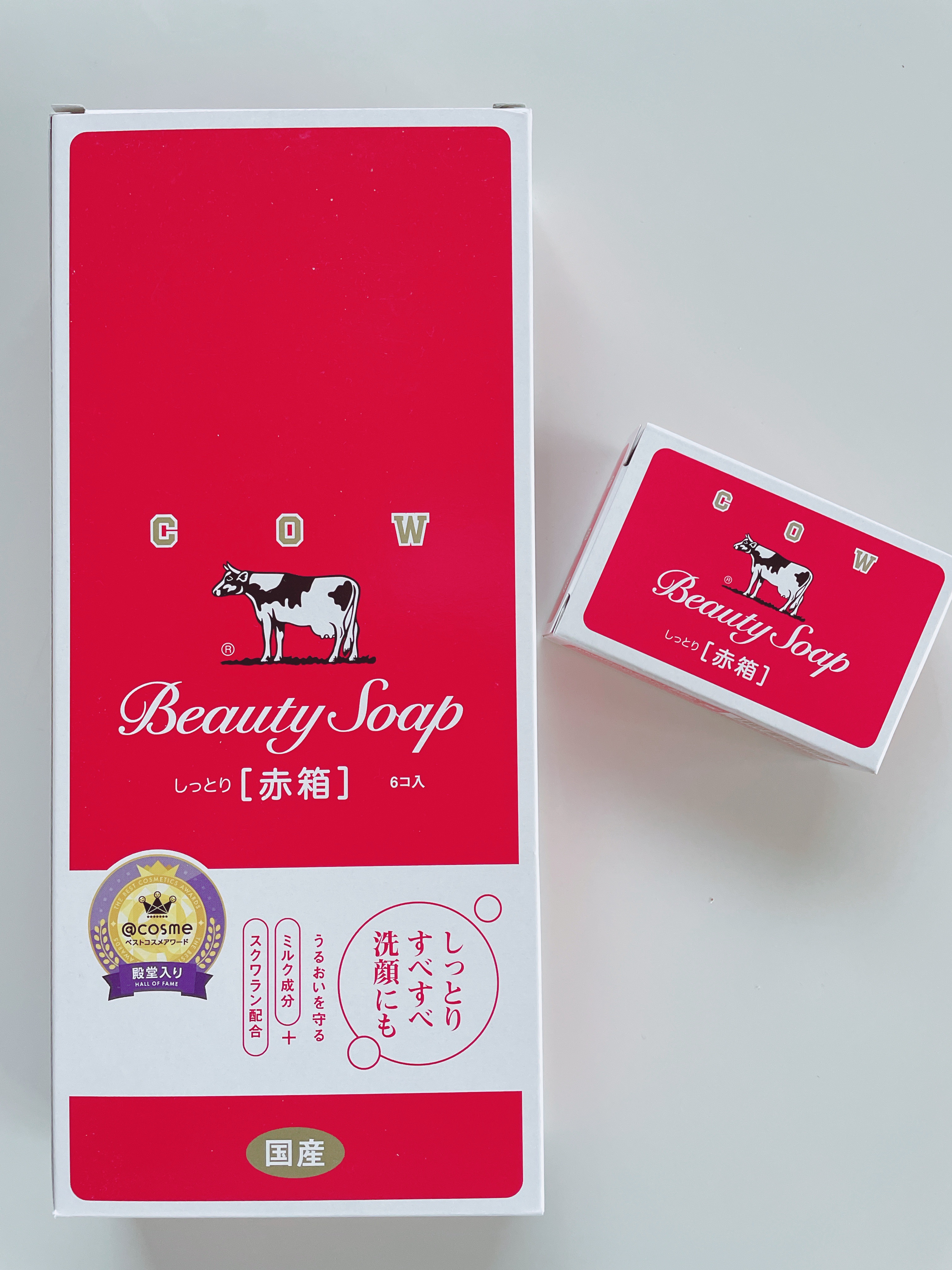 赤箱 (しっとり) レギュラーサイズ 90g(6コ)/カウブランド/洗顔石鹸を使ったクチコミ（1枚目）