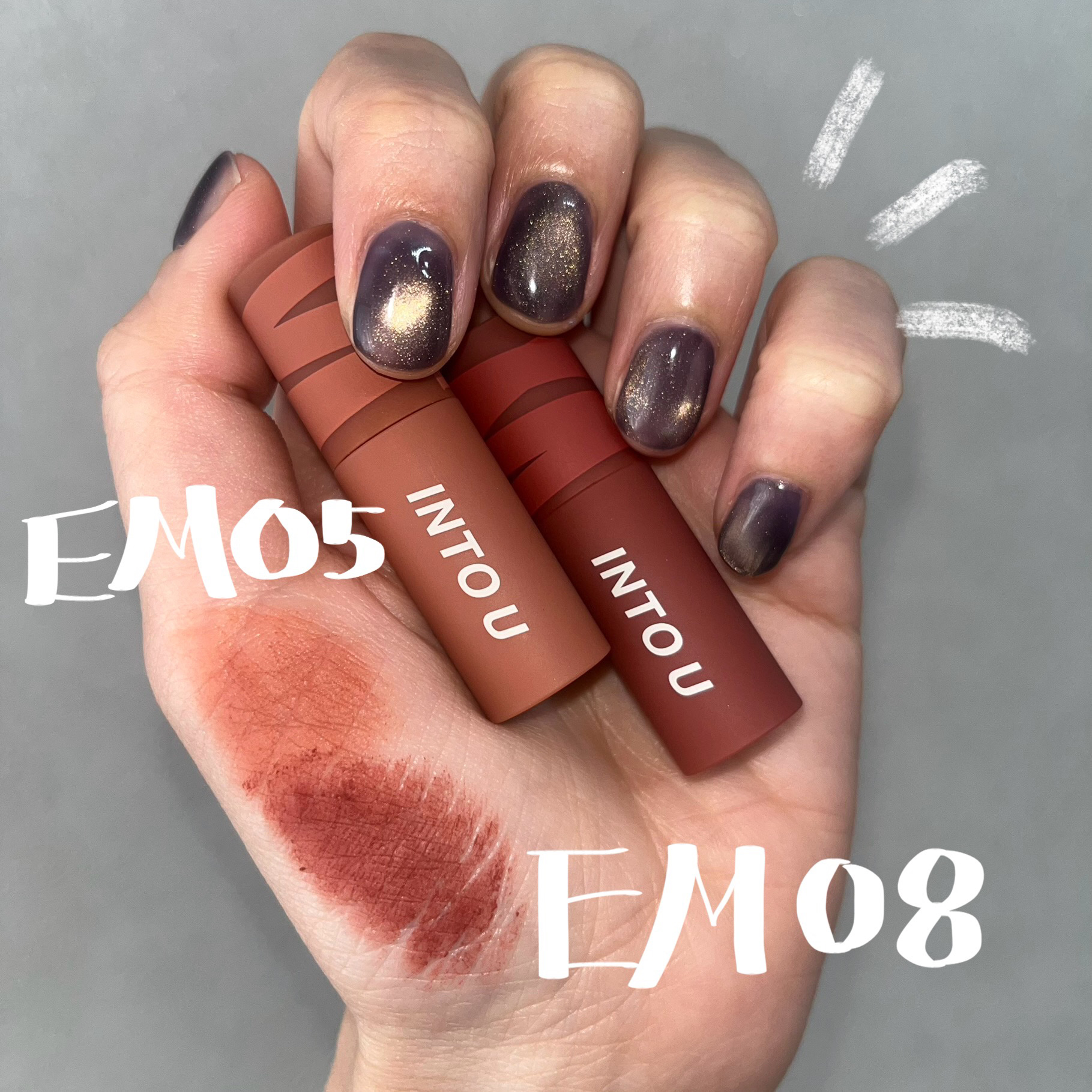 スーパーマットリップ＆チークマッド/INTO U/口紅を使ったクチコミ（1枚目）