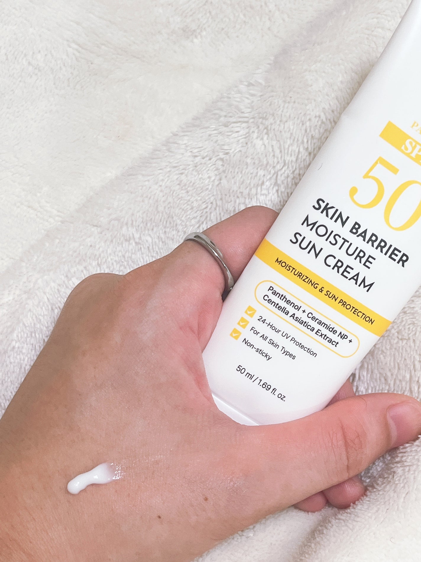 スキンバリアモイスチャーサンクリーム/Ongredients/日焼け止めクリームを使ったクチコミ(2枚目)