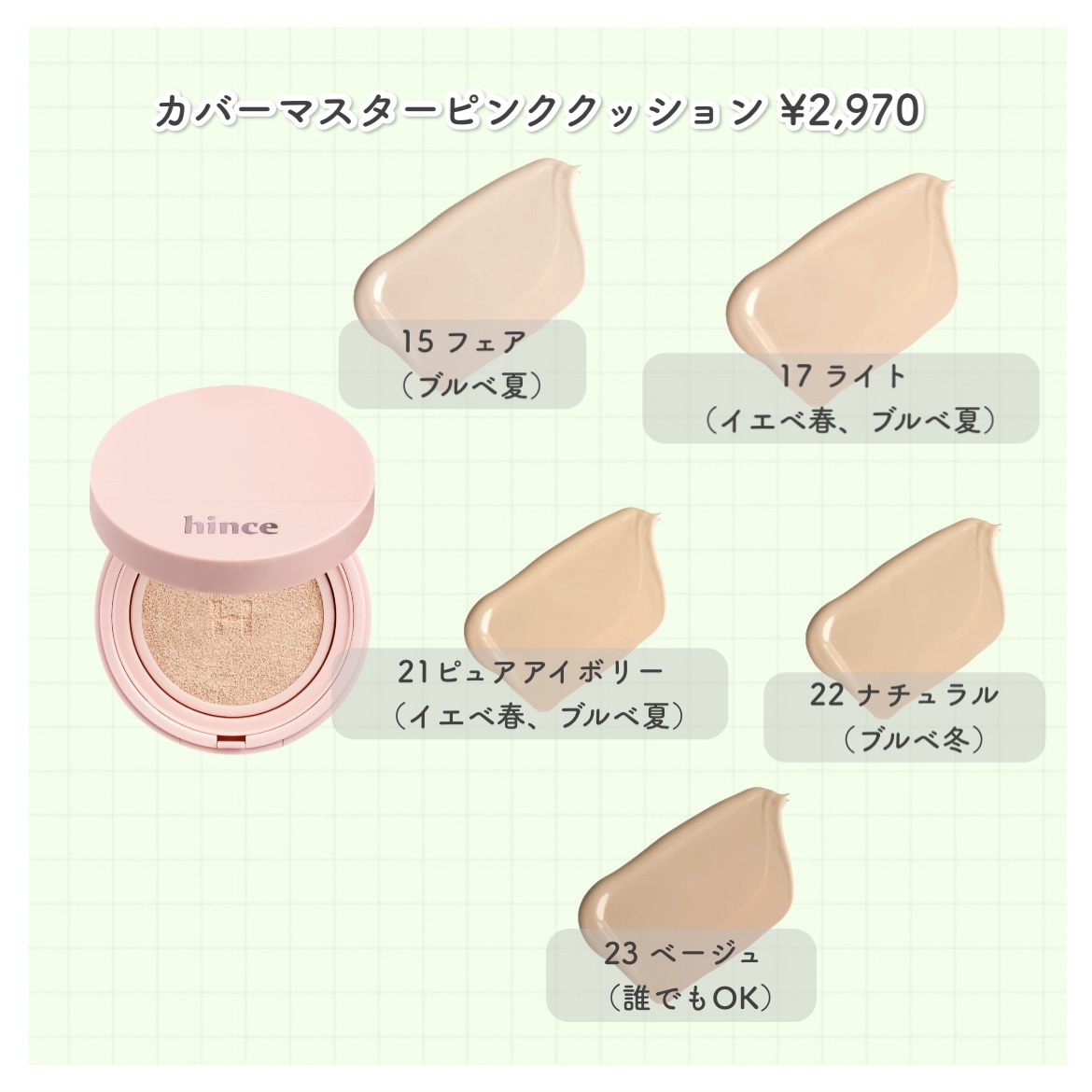 カバーマスターピンククッション 15 フェア/hince/クッションファンデーションを使ったクチコミ（2枚目）