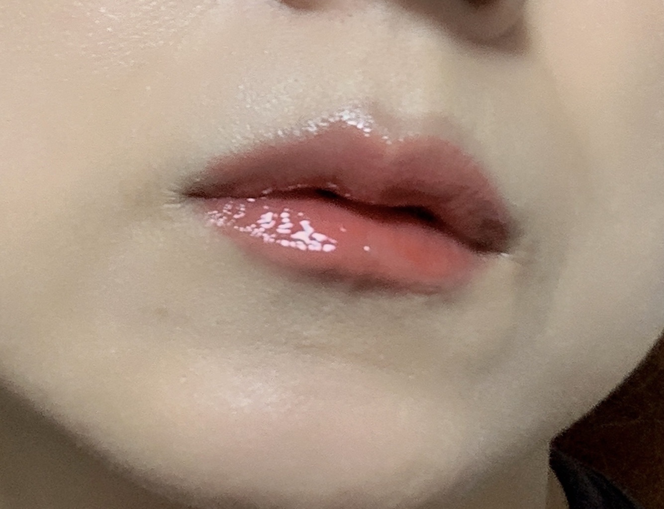 フィー 3Dボリューミンググロス B02 ソルベ 70%/fwee/リップグロスを使ったクチコミ（3枚目）