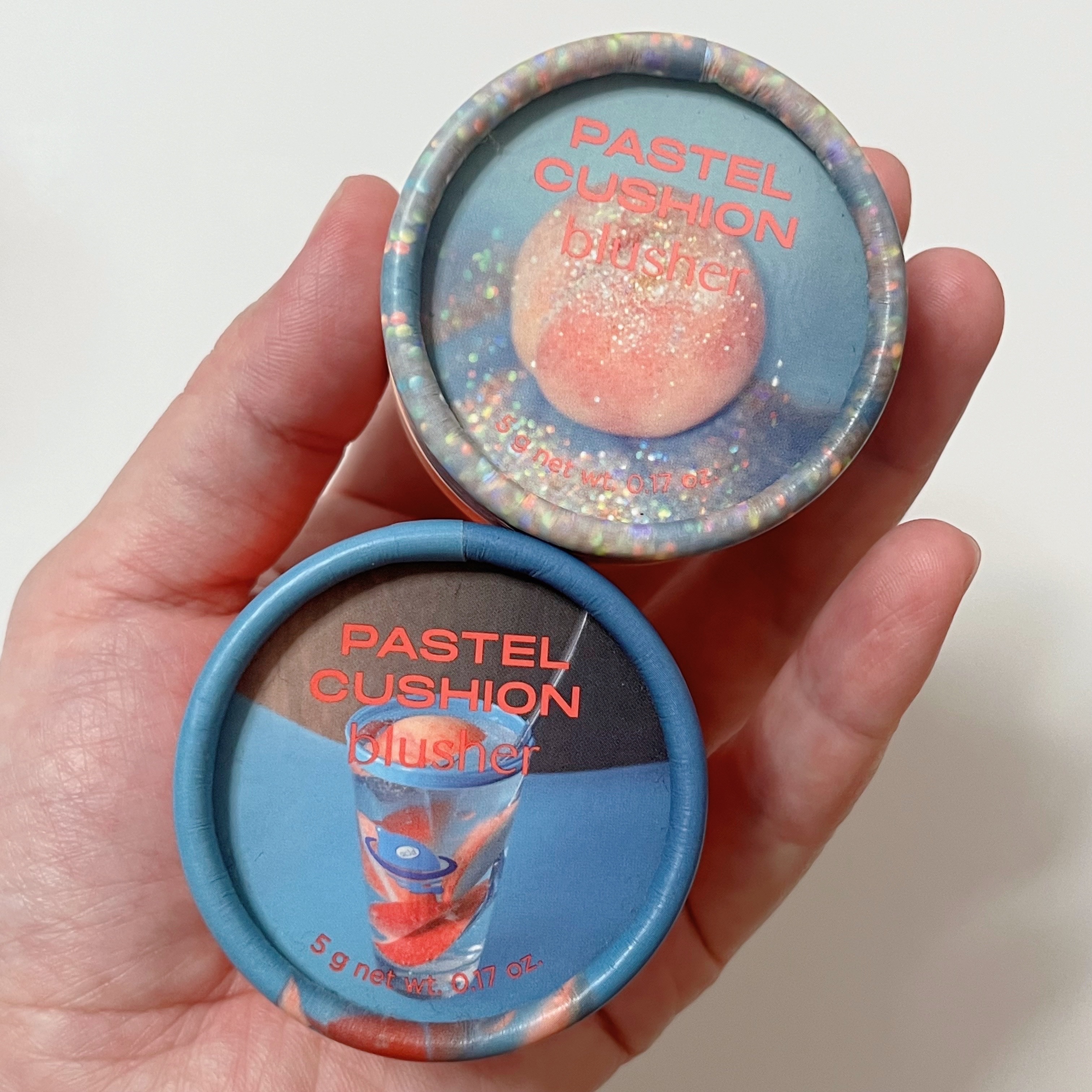 パステルクッションブラッシャー 01 グリッタリーピーチ/THE FACE SHOP/パウダーチークを使ったクチコミ（1枚目）