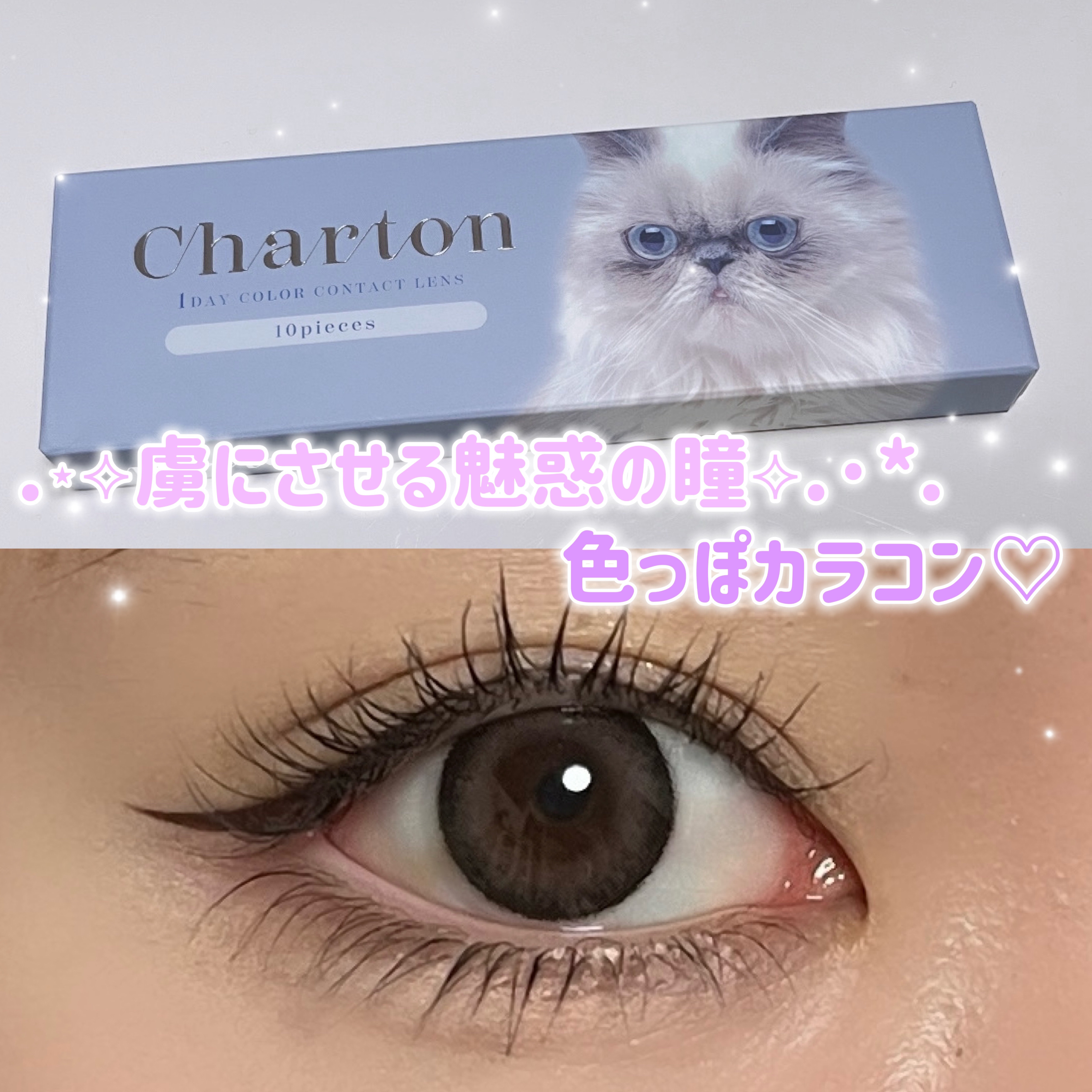 Charton 1day コーヒーブラウニー/Charton/ワンデー（１DAY）カラコンを使ったクチコミ（1枚目）