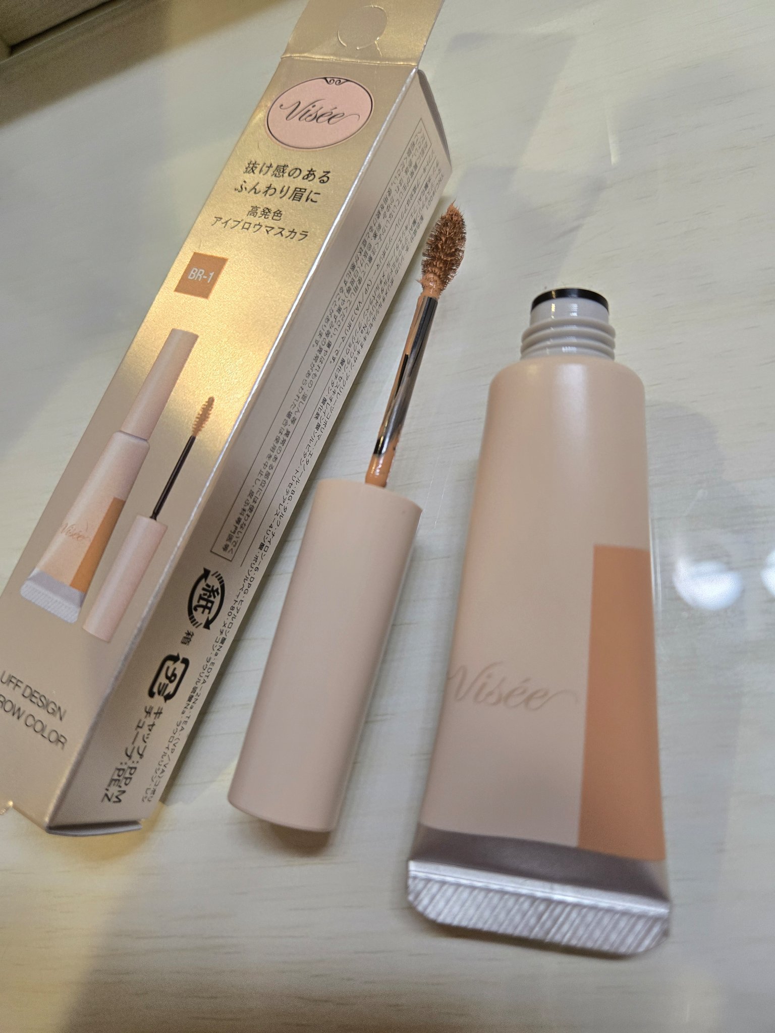 フラッフデザイン アイブロウカラー BR-1 アプリコットベージュ/Visée/眉マスカラを使ったクチコミ（1枚目）