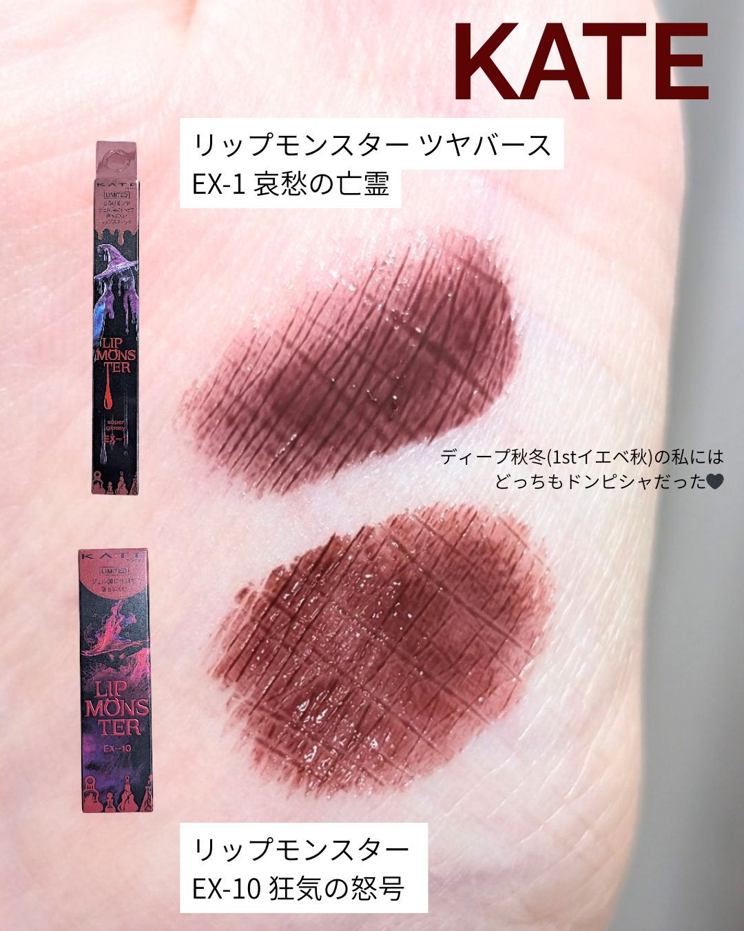 ありちゃん@フォロバ100🤍 on LIPS 「今回の限定リプモンが魔女風深みレッドと聞いて💄普段からダークリ..」(1枚目)