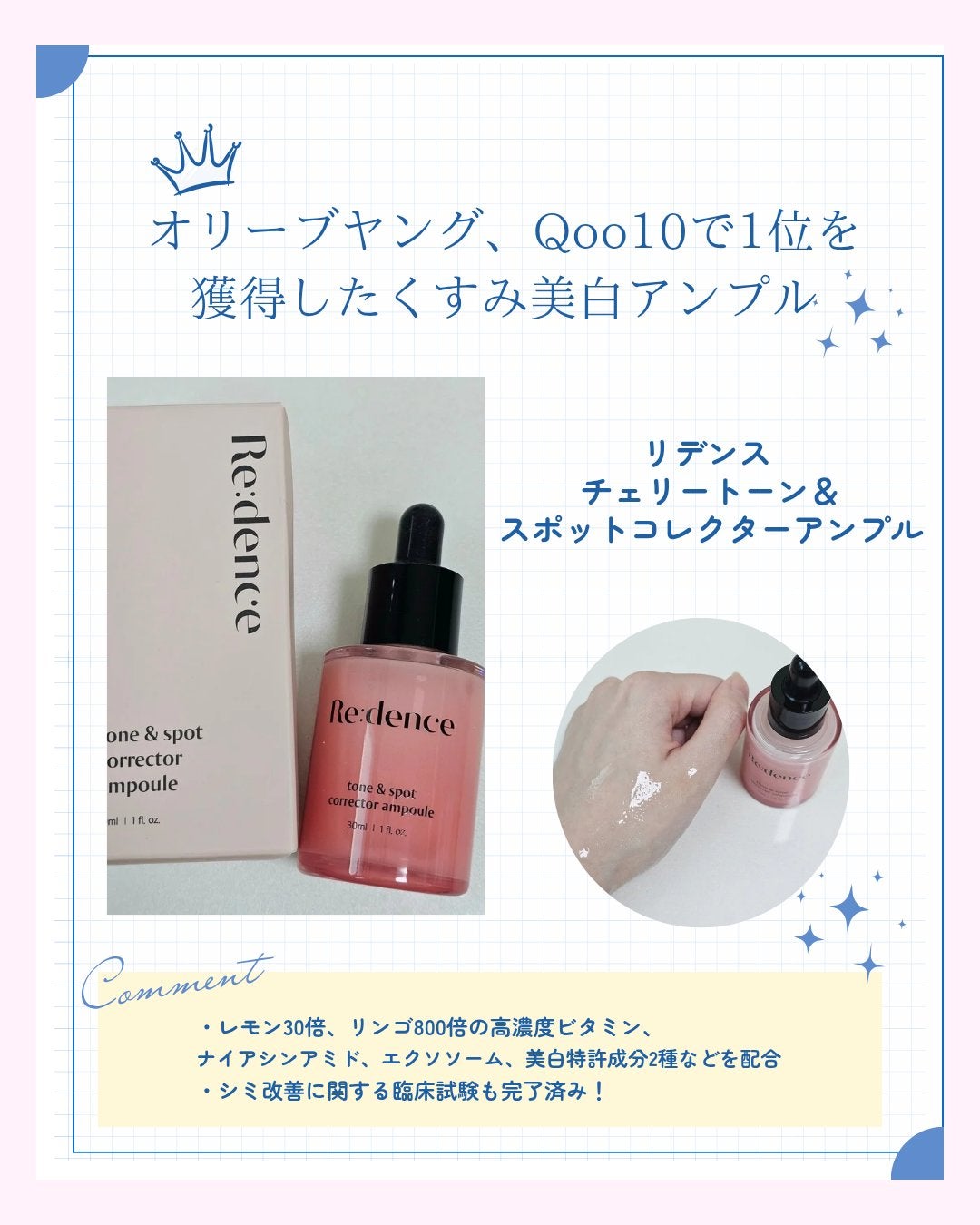 リデンス チェリートーン&スポットコレクターアンプル/redence/美容液を使ったクチコミ(1枚目)