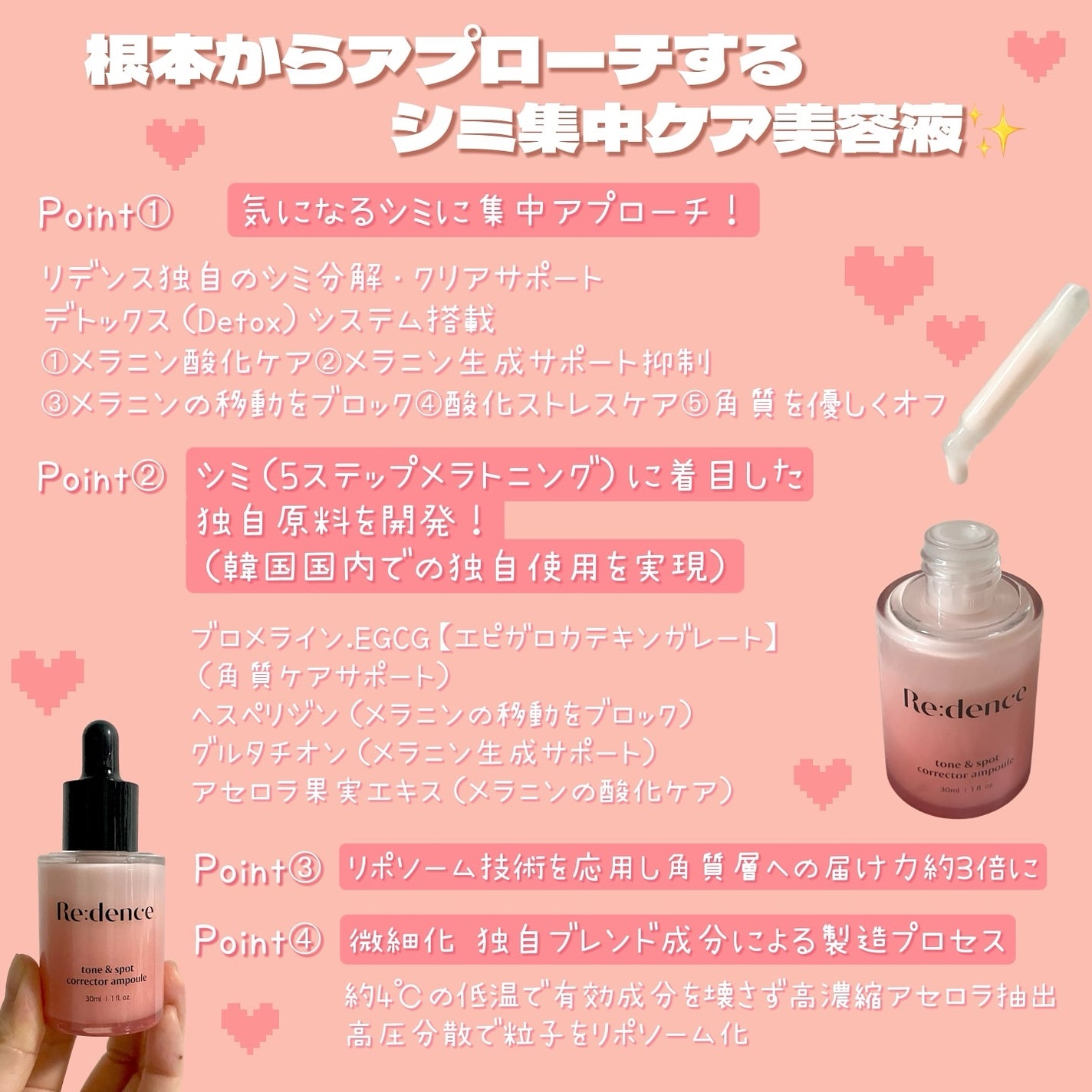 リデンス チェリートーン&スポットコレクターアンプル/redence/美容液を使ったクチコミ(2枚目)