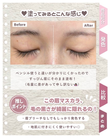 ハンオールブロウカラ/rom&nd/眉マスカラを使ったクチコミ(4枚目)
