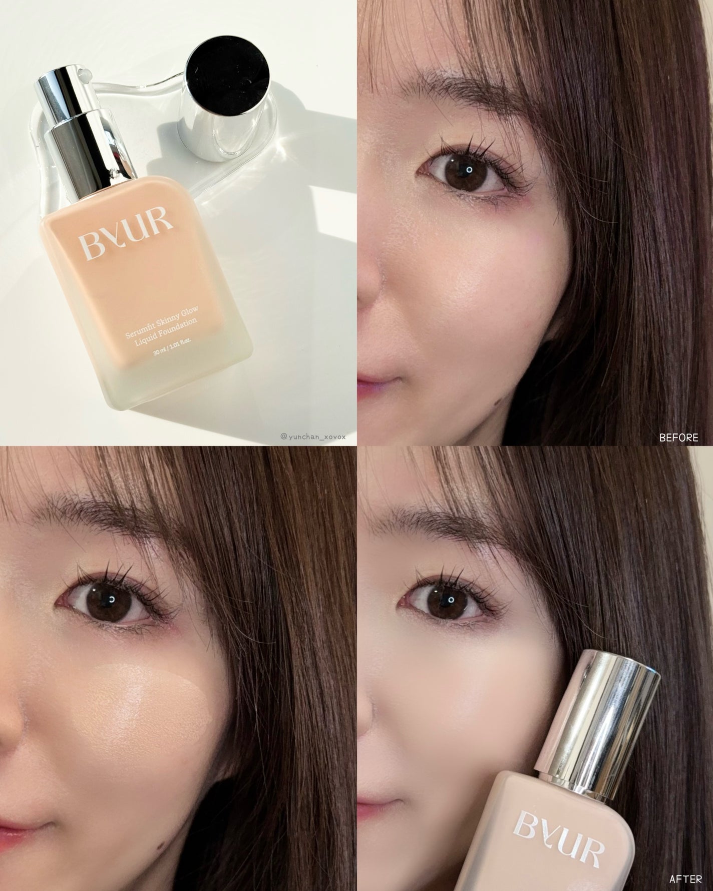 セラムフィット スキニー グローリキッドファンデーション/ByUR/リキッドファンデーションを使ったクチコミ(7枚目)