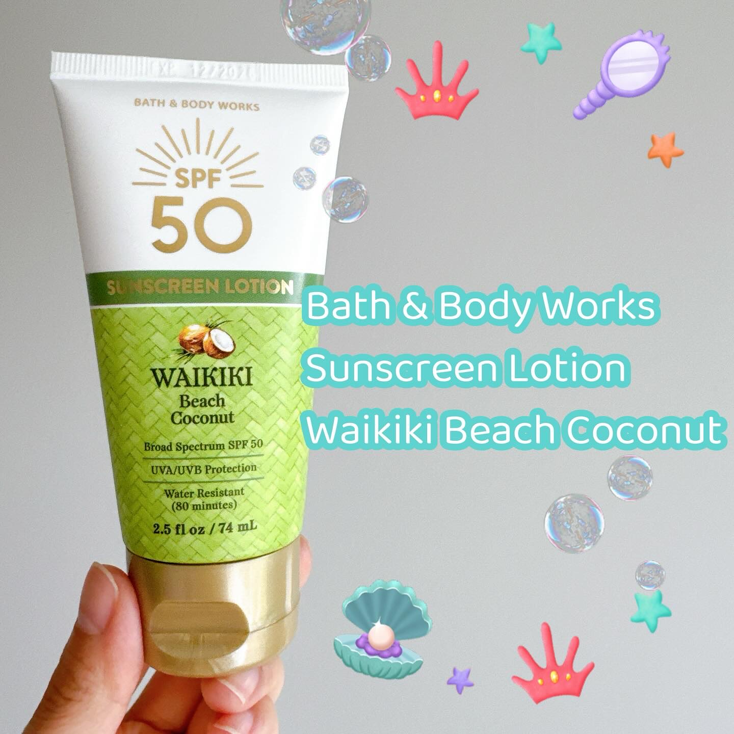 Bath & Body Works Waikiki Beach Coconut Sunscreen Lotion SPF 50/BATH&BODY WORKS/日焼け止めローションを使ったクチコミ（1枚目）