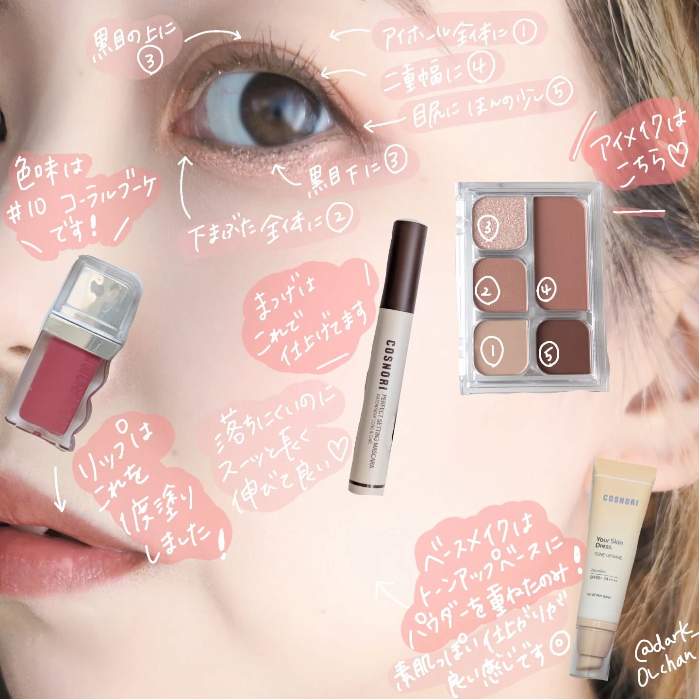 フローウェーブティント/COSNORI/リップティントを使ったクチコミ（3枚目）