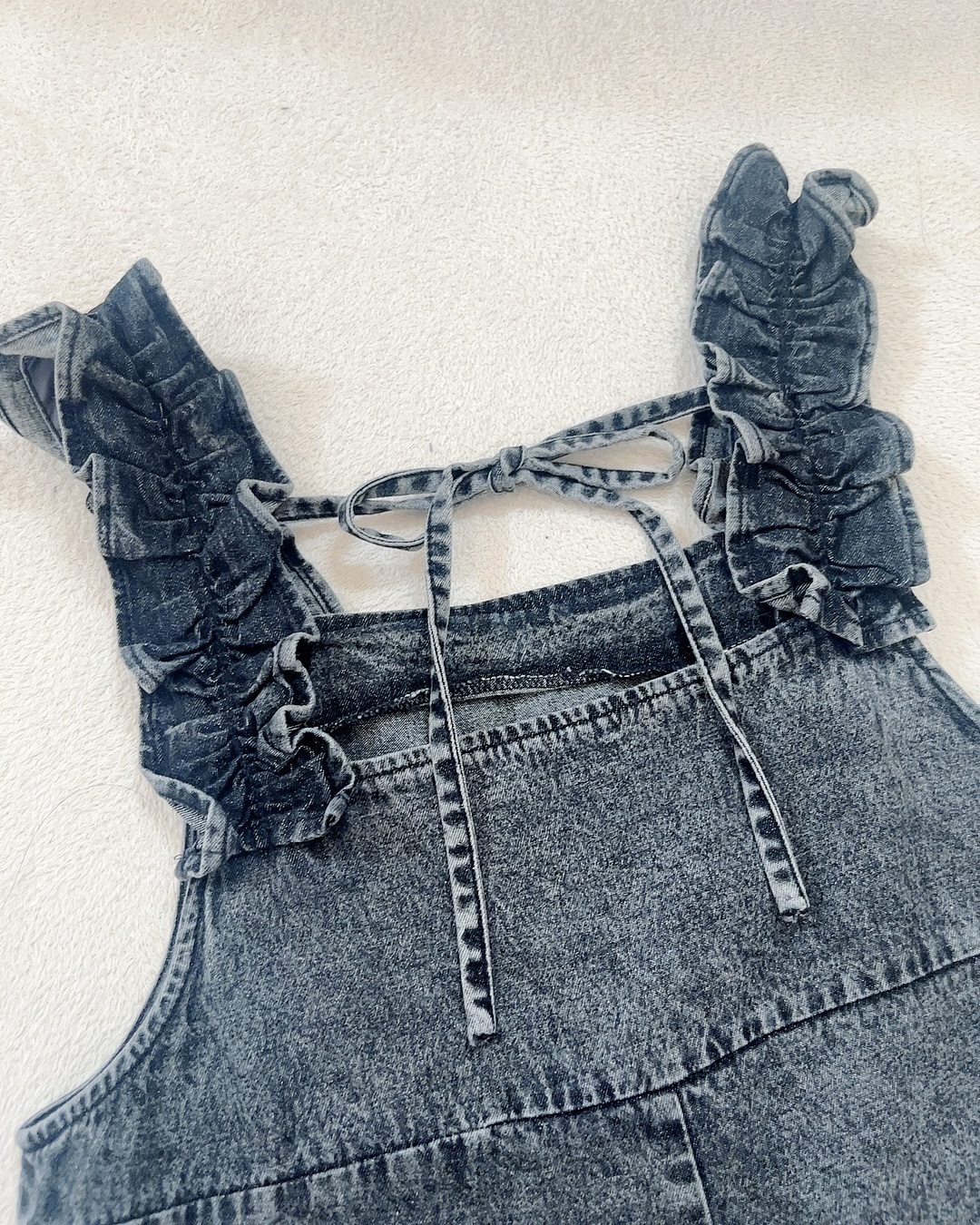 ショルダーフリルバックリボンデニム オールインワン/GRL/その他を使ったクチコミ（2枚目）