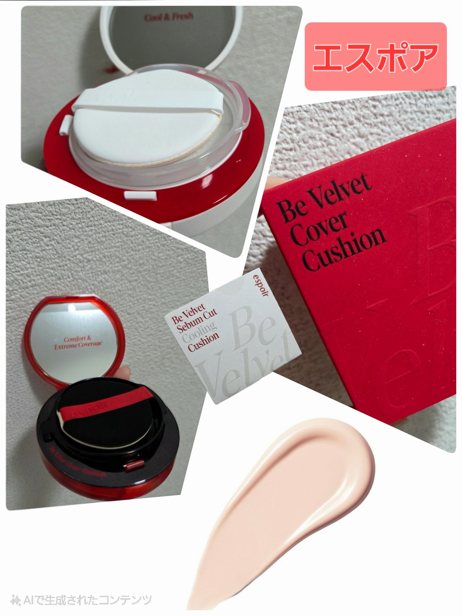 ビーベルベットカバークッション/espoir/クッションファンデーションを使ったクチコミ（1枚目）