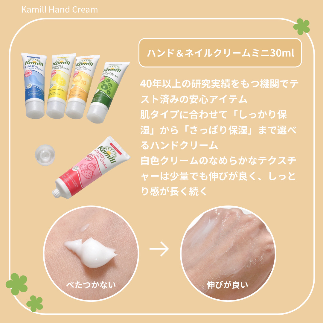 ハンド＆ネイルクリームミニ 企画セット30ml*5/カミール/その他キットセットを使ったクチコミ（2枚目）