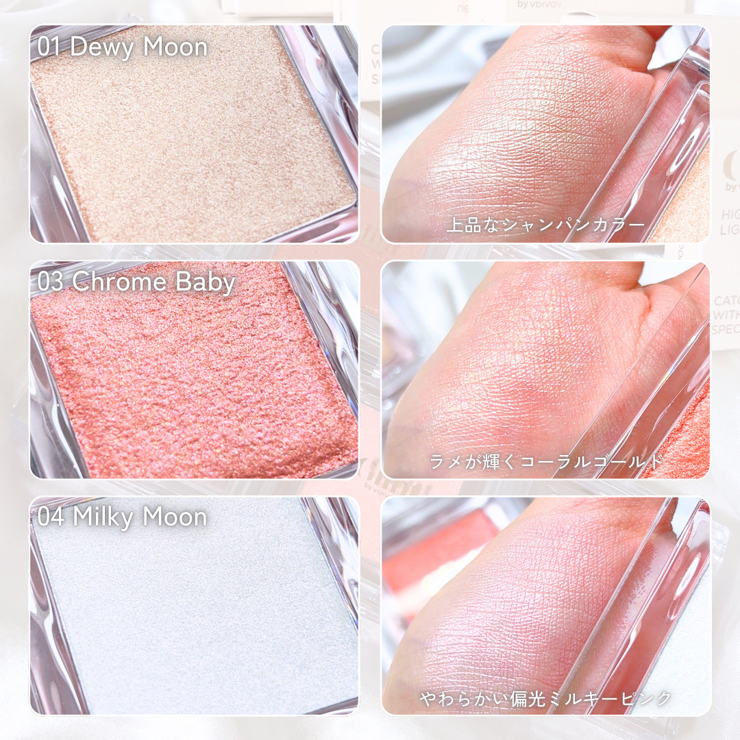 ハイライター Rose Peach/Glint/パウダーハイライトを使ったクチコミ（3枚目）