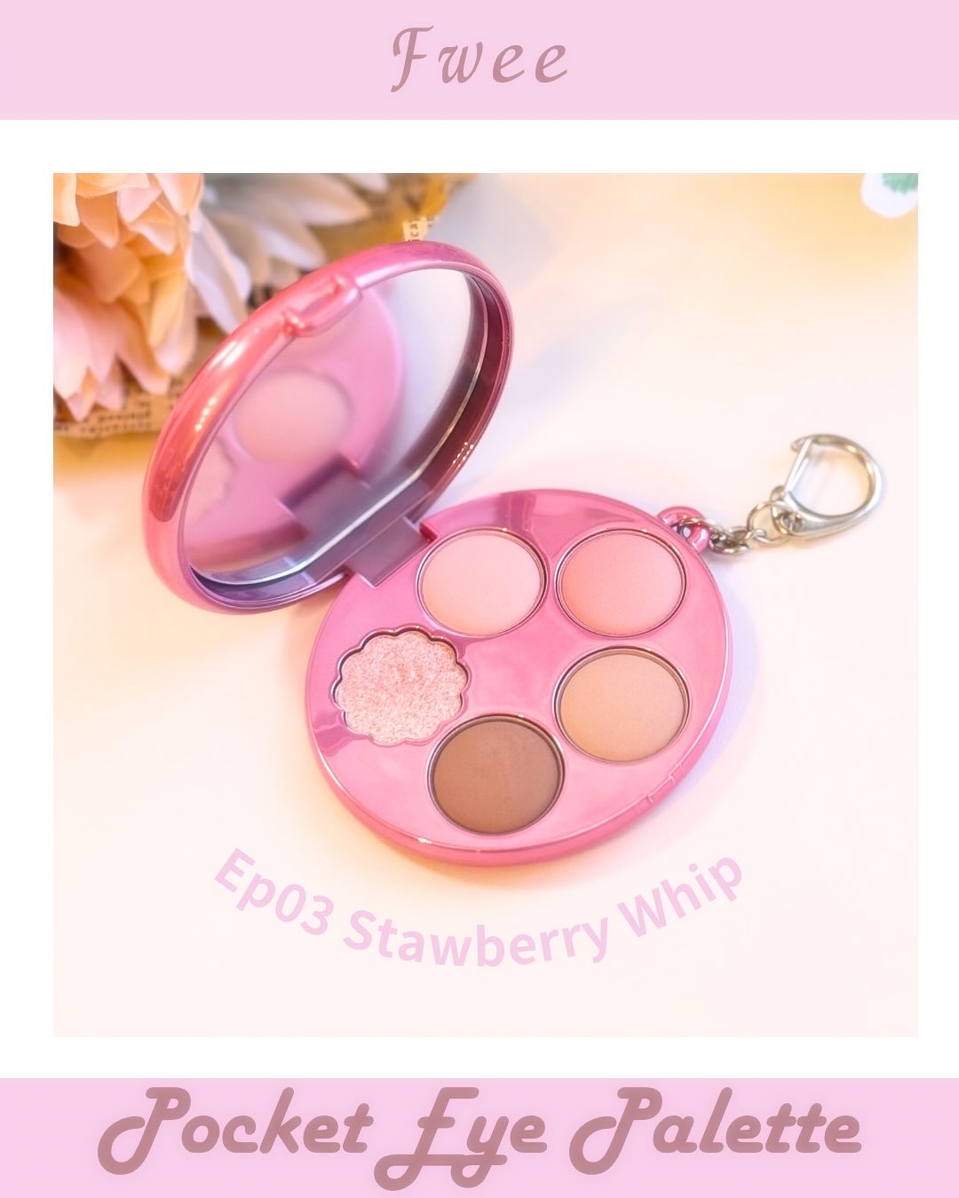 フィー ポケットアイパレット EP03 ストロベリーホイップ/fwee/アイシャドウパレットを使ったクチコミ（1枚目）