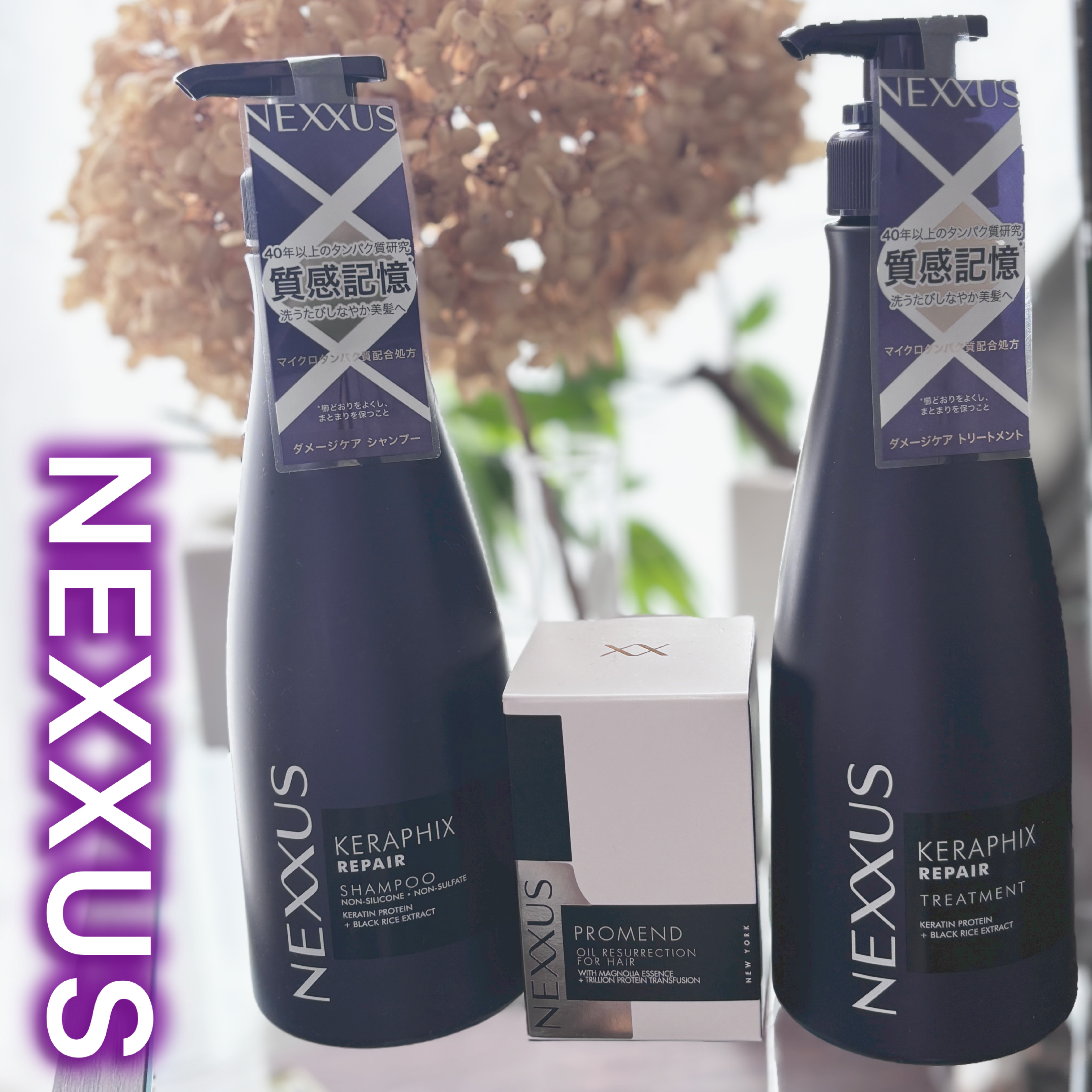 NEXXUS ネクサス
ケラフィックスリペア シャンプー・トリートメント

9月8日発売！


泡立ちが良いという口コミが多く
人気な商品！♡





ジャスミンとアンバーの香りということですが
香りがしっかり香るようなので
香りものが好