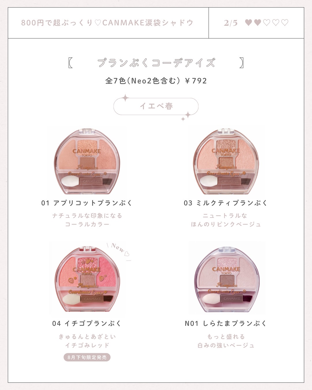 プランぷくコーデアイズ/キャンメイク/パウダーアイシャドウを使ったクチコミ（2枚目）