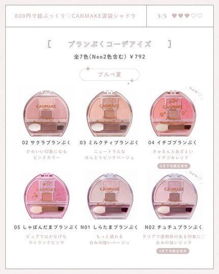 プランぷくコーデアイズ/キャンメイク/パウダーアイシャドウを使ったクチコミ(3枚目)