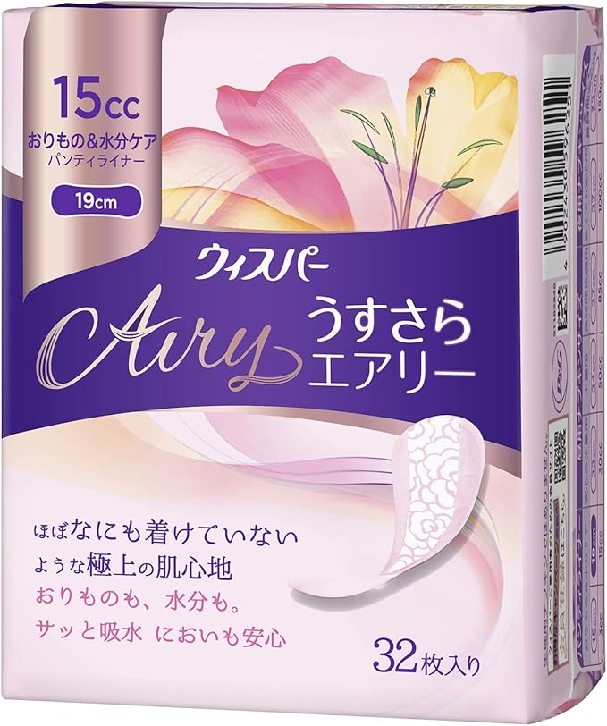 ウィスパー うすさらエアリー おりもの&水分ケア 15cc 19cm 32枚