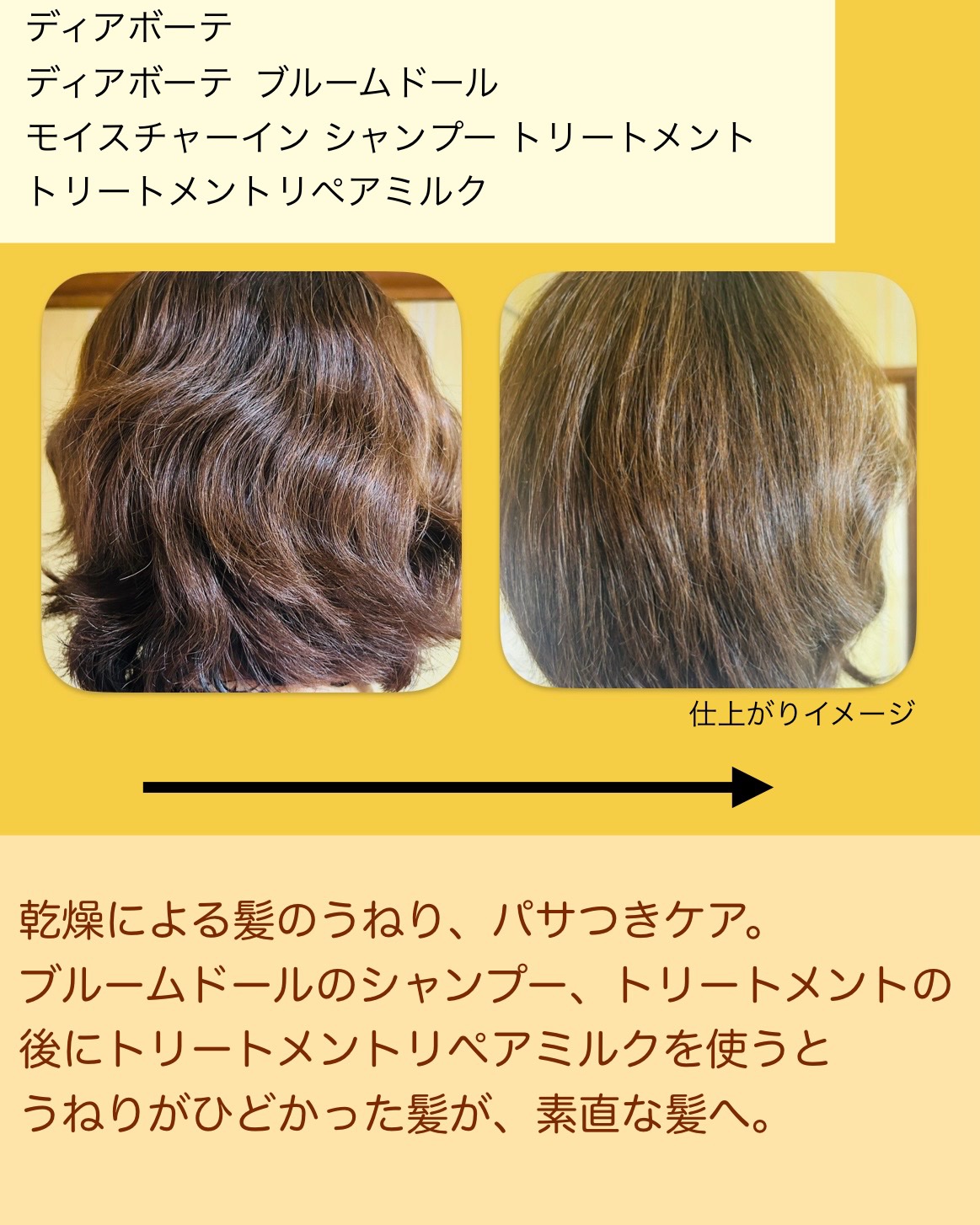 トリートメントリペアミルク/ディアボーテ/ヘアミルクを使ったクチコミ（2枚目）