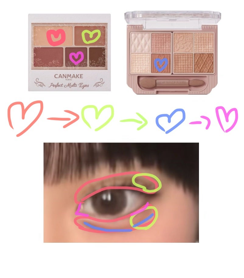 パーフェクトマルチアイズ/キャンメイク/アイシャドウパレットを使ったクチコミ(2枚目)
