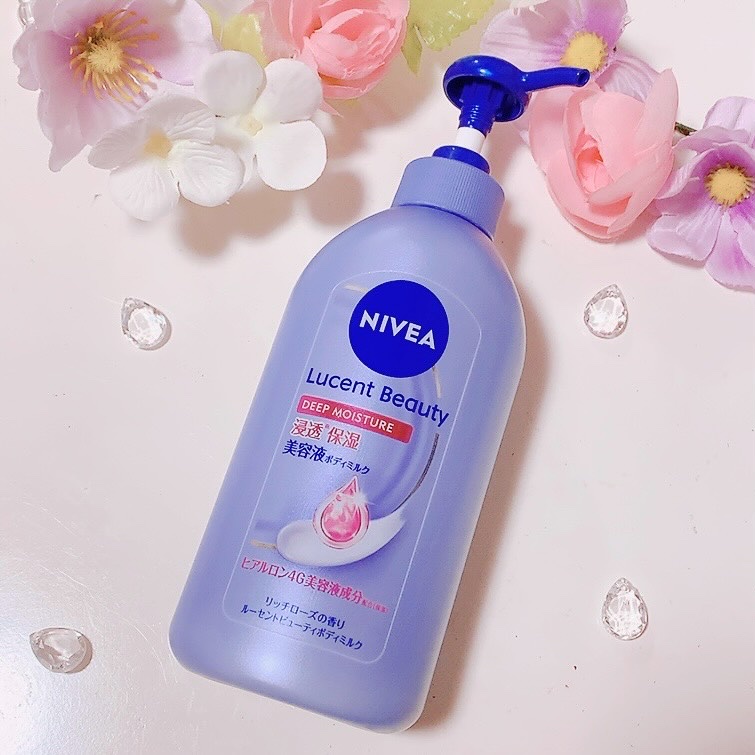 ニベア ルーセントビューティ ディープモイスチャー 浸透保湿美容液ボディミルク リッチローズの香り/ニベア/ボディミルクを使ったクチコミ（2枚目）