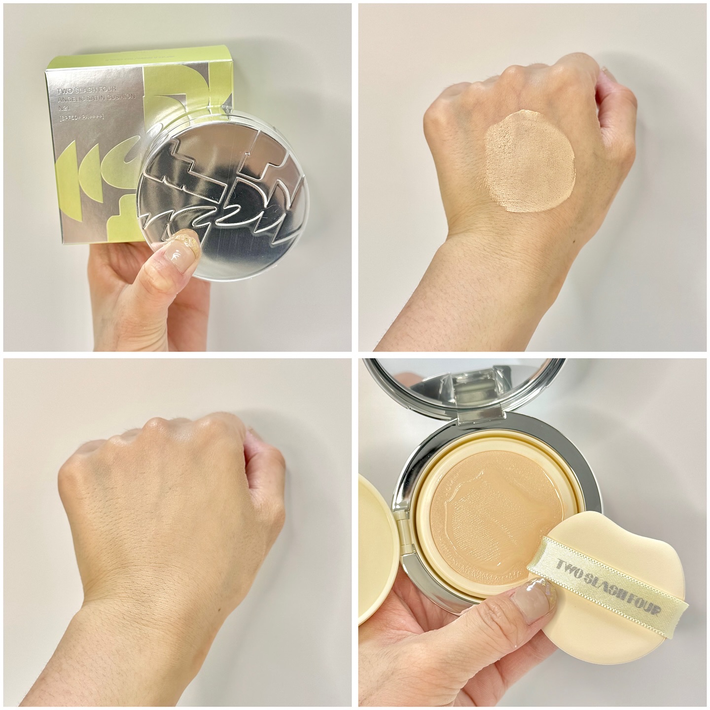 エンジェリックサテンクッション/TWO SLASH FOUR/クッションファンデーションを使ったクチコミ（2枚目）