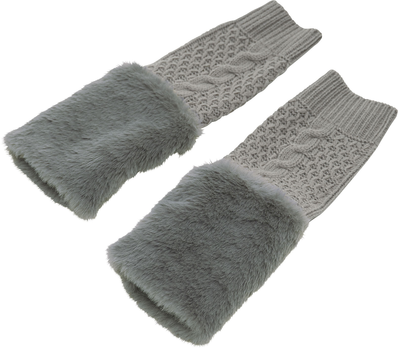 エコファーアームニットカバー ライトグレー