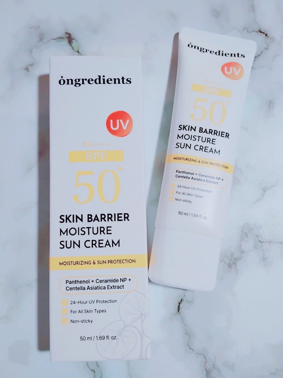 スキンバリアモイスチャーサンクリーム/Ongredients/日焼け止めクリームを使ったクチコミ（2枚目）