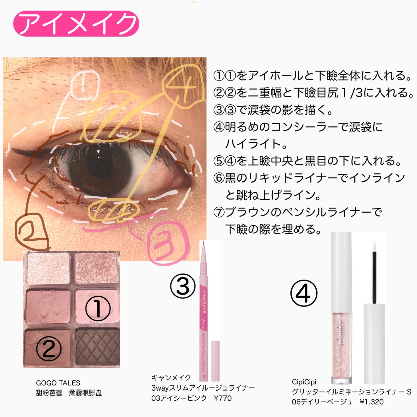 3wayスリムアイルージュライナー/キャンメイク/リキッドアイライナーを使ったクチコミ(2枚目)