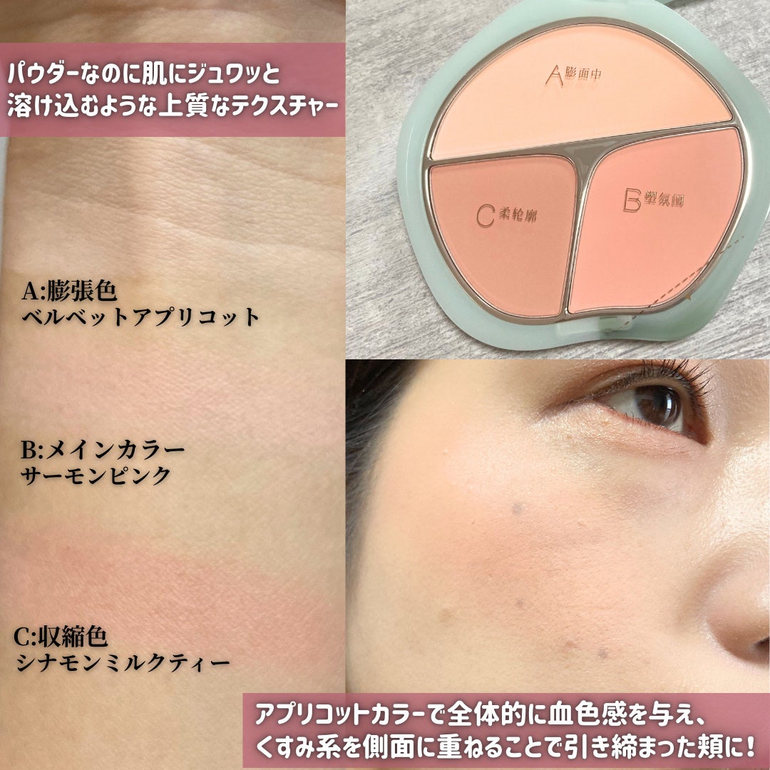 TIMAGE 3色チークパレット/TIMAGE/パウダーチークを使ったクチコミ(3枚目)