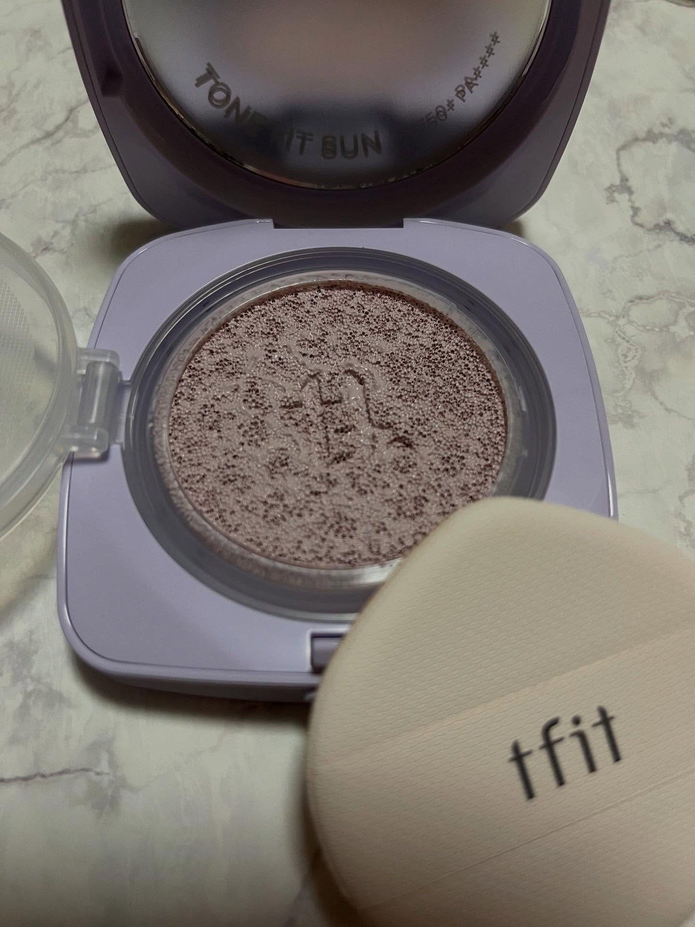 ベースフィットトーンアップサンクッション/TFIT/クッションファンデーションを使ったクチコミ(2枚目)