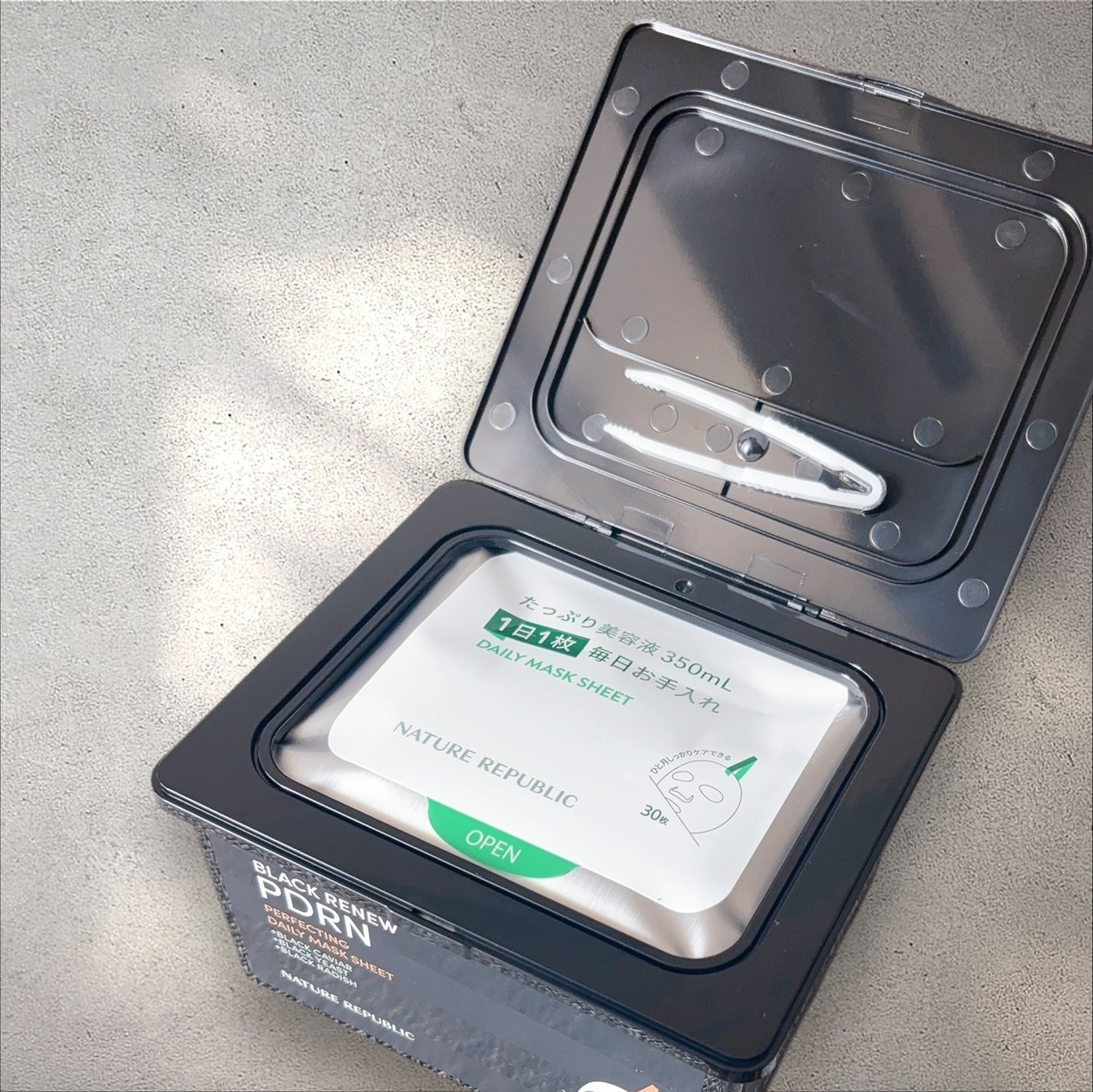 ブラックPDRN デイリーシートマスク/ネイチャーリパブリック/シートマスク・パックを使ったクチコミ(2枚目)