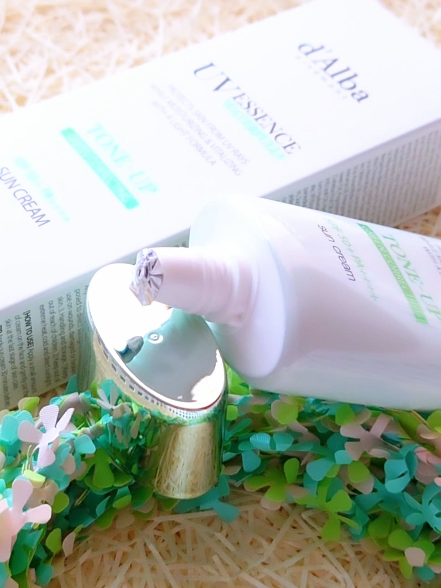 クリーンティーツリーリポソームトーンアップサンクリーム(グリーン)/ダルバ/日焼け止めクリームを使ったクチコミ(2枚目)