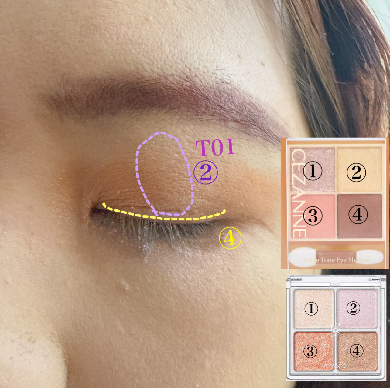 ベージュトーンアイシャドウ/CEZANNE/アイシャドウパレットを使ったクチコミ（3枚目）