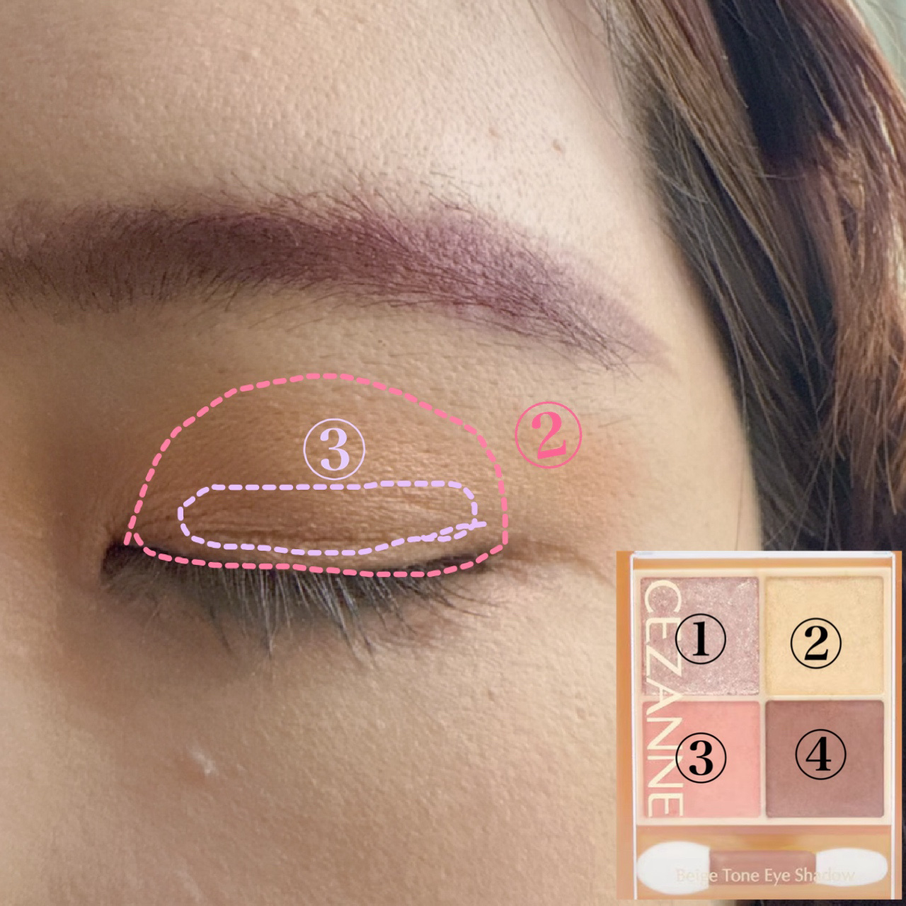 ベージュトーンアイシャドウ/CEZANNE/アイシャドウパレットを使ったクチコミ（2枚目）