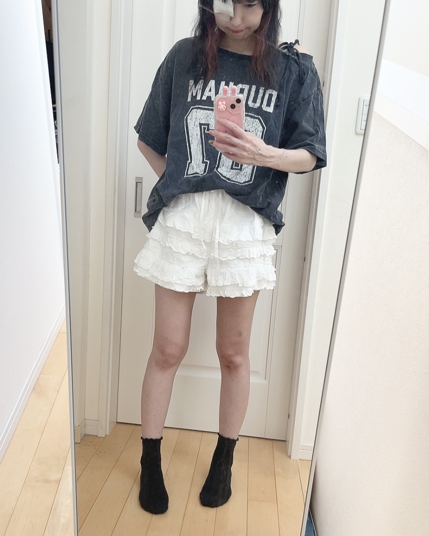 DAZYレースパッチワークショートパンツ/SHEIN/その他を使ったクチコミ（1枚目）