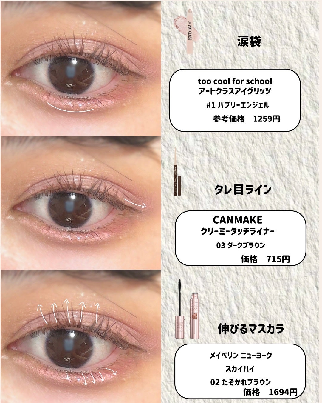 クリーミータッチライナー/キャンメイク/ジェルアイライナーを使ったクチコミ(3枚目)