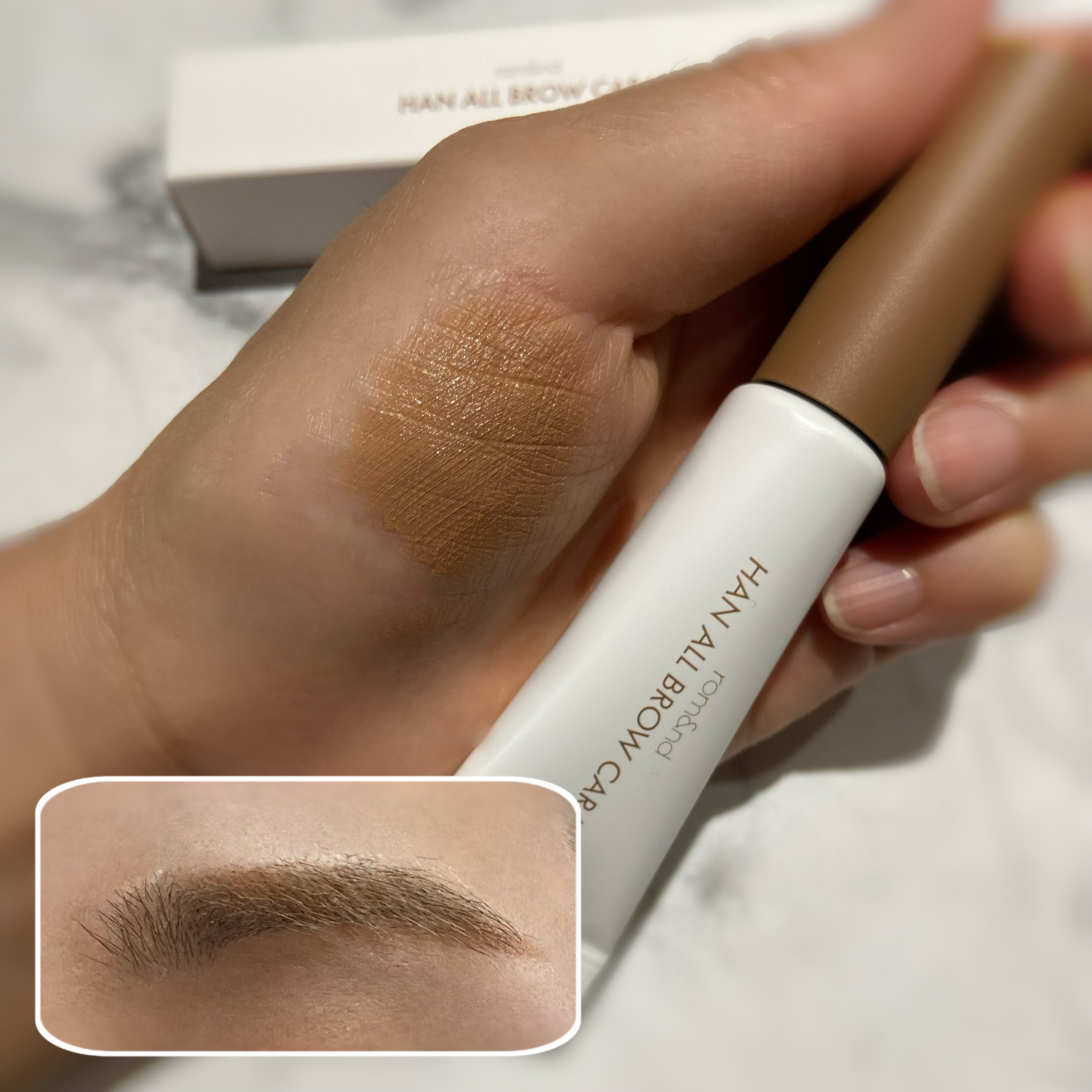 ハンオールブロウカラ 04 メリーブロンディー(MERRY BLONDY)/rom&nd/眉マスカラを使ったクチコミ（2枚目）