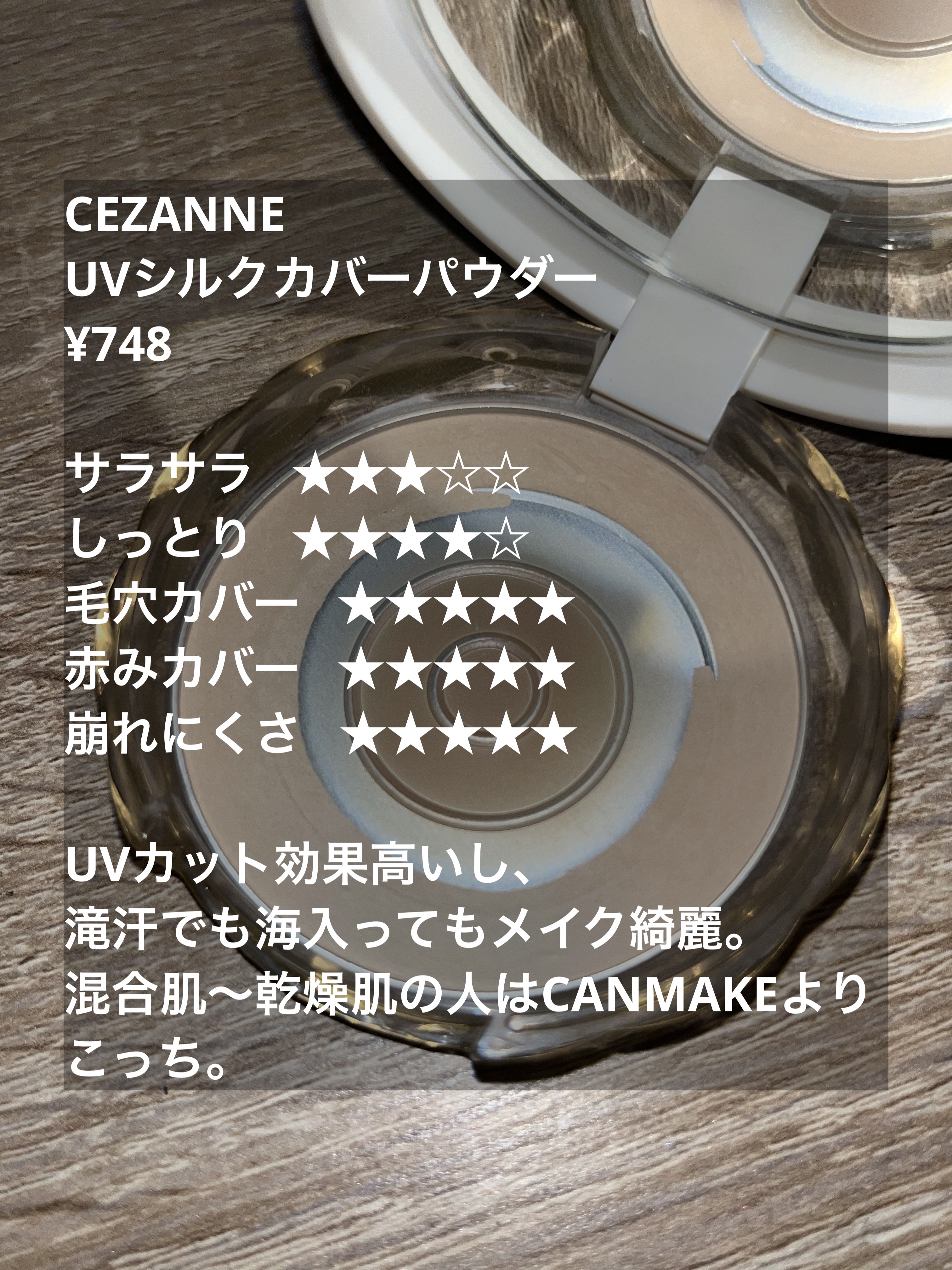 毛穴レスパウダー/CEZANNE/プレストパウダーを使ったクチコミ（3枚目）