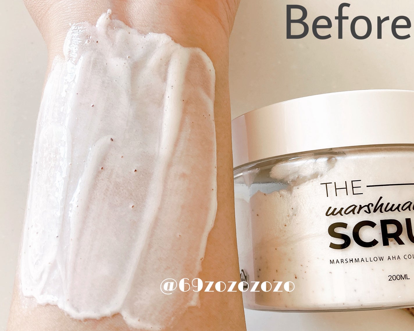 BnD マシュマロ コラーゲン AHA スクラブ /BnD/ボディスクラブを使ったクチコミ(4枚目)