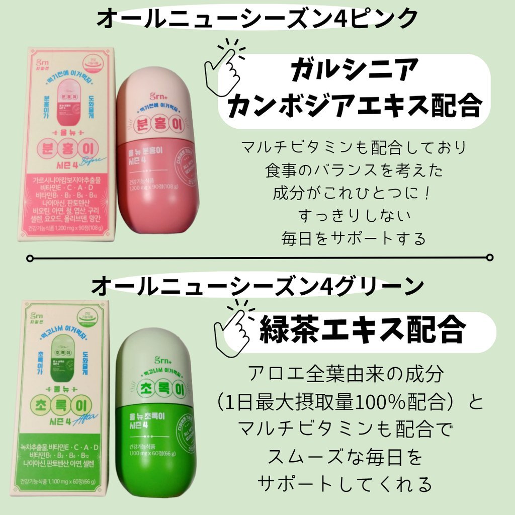 シーズン4ピンク/grn+/美容サプリメントを使ったクチコミ（2枚目）